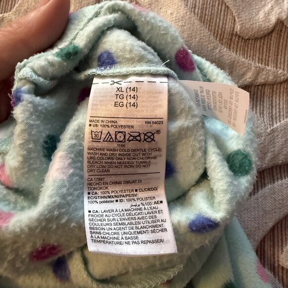Old Navy Girls Polka Dot Candy Cane Holiday Christmas Fleece Pull On PJ Pants 14 - Picture 6 of 8